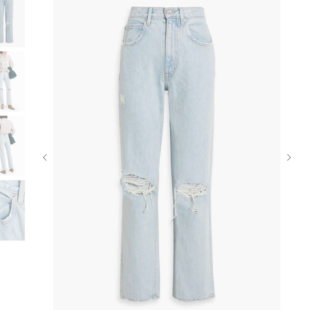 SLVRLAKE London distressed high-rise straight-leg jeans NWT Size 31